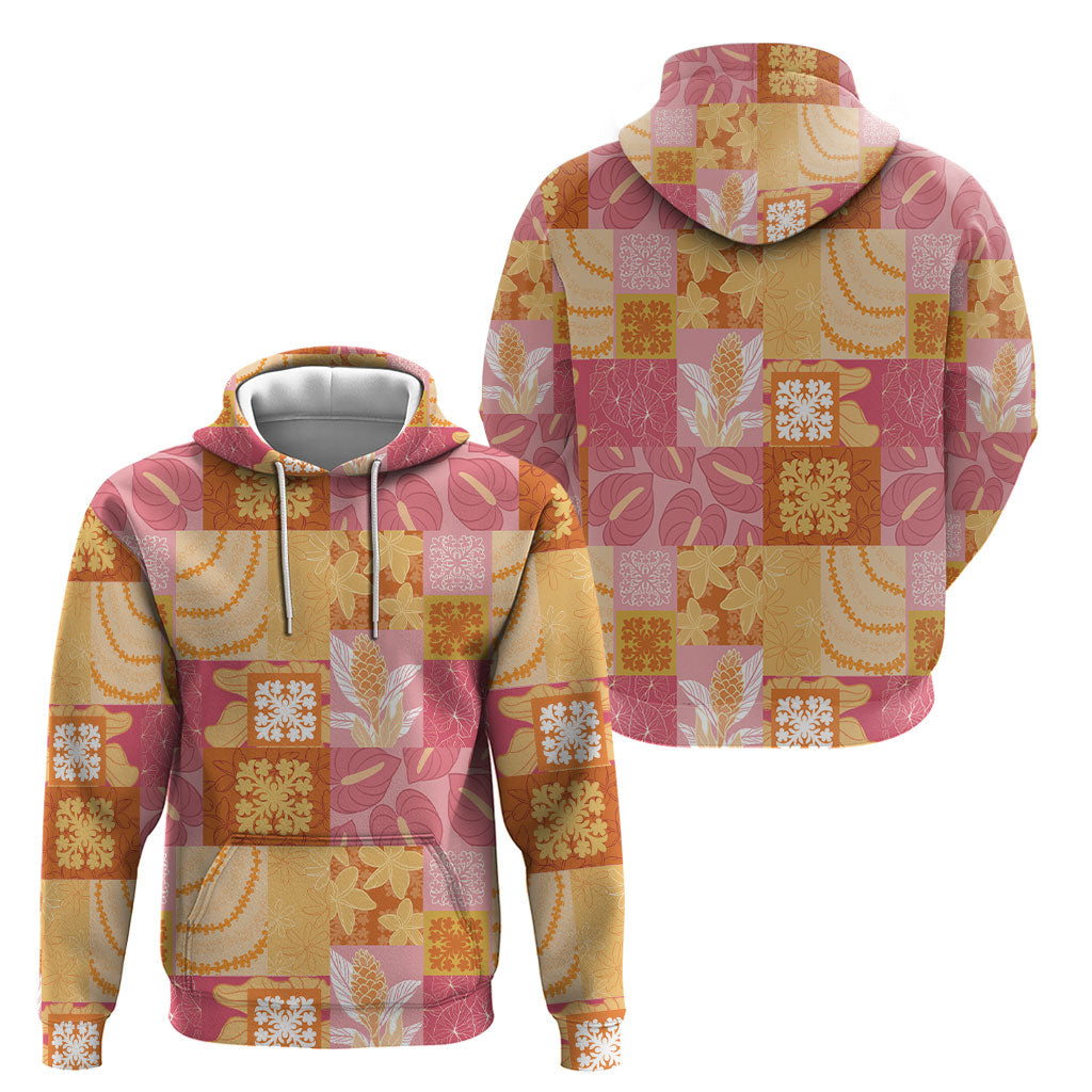 Aloha Hawaii Quilt Floral Patchwork Style Hoodie