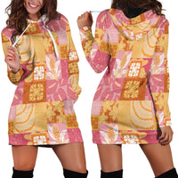 Aloha Hawaii Quilt Floral Patchwork Style Hoodie Dress