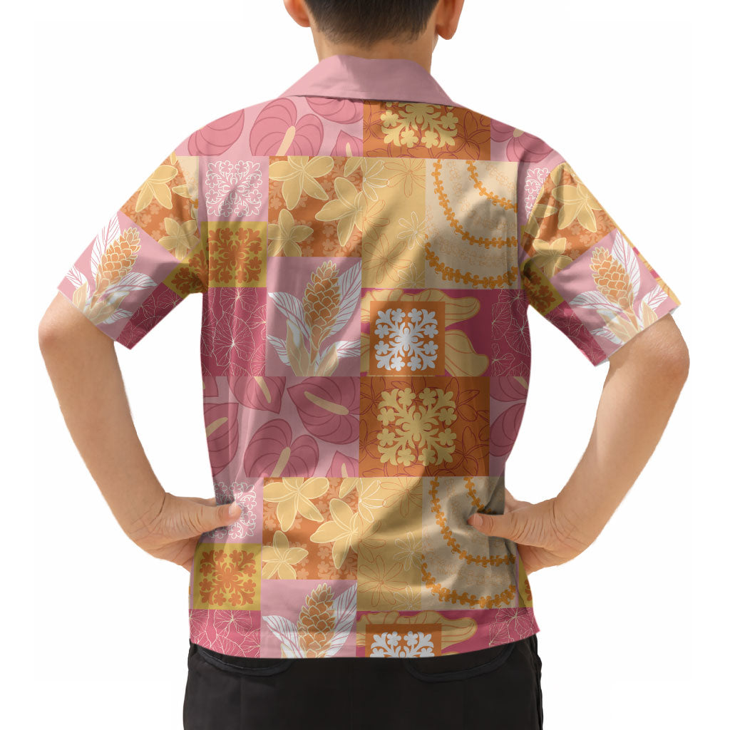 Aloha Hawaii Quilt Floral Patchwork Style Kid Hawaiian Shirt