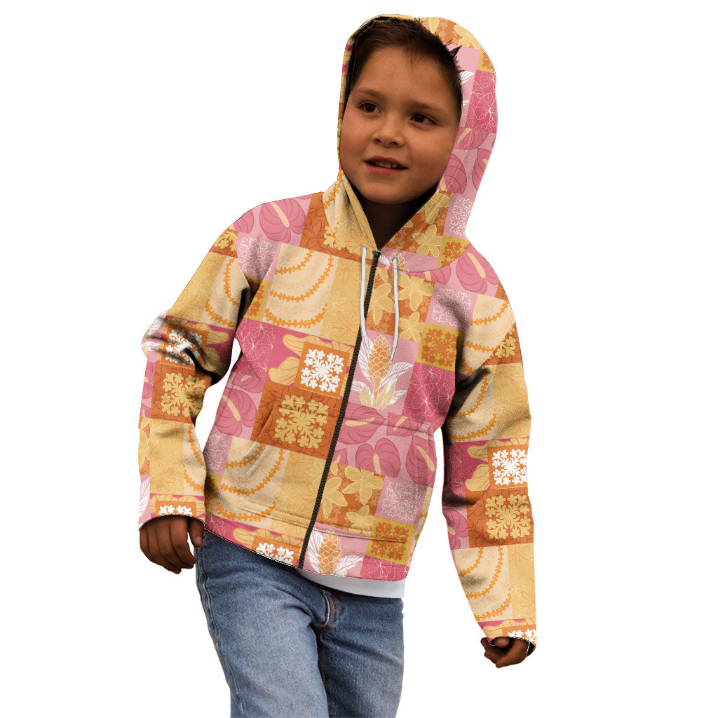 Aloha Hawaii Quilt Floral Patchwork Style Kid Hoodie