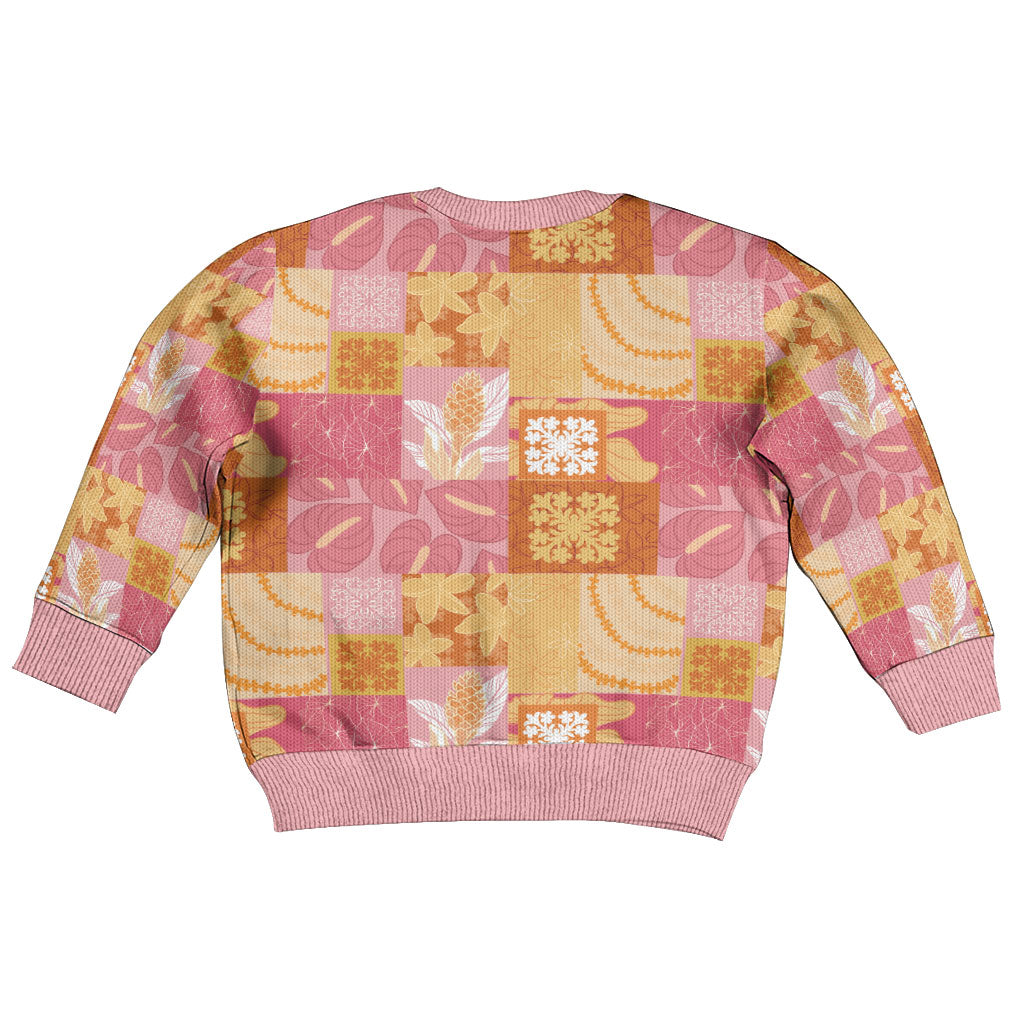 Aloha Hawaii Quilt Floral Patchwork Style Kid Ugly Christmas Sweater