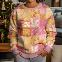 Aloha Hawaii Quilt Floral Patchwork Style Kid Ugly Christmas Sweater