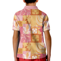Aloha Hawaii Quilt Floral Patchwork Style Kid Polo Shirt