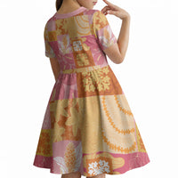 Aloha Hawaii Quilt Floral Patchwork Style Kid Short Sleeve Dress