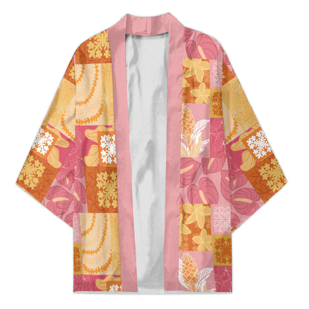 Aloha Hawaii Quilt Floral Patchwork Style Kimono