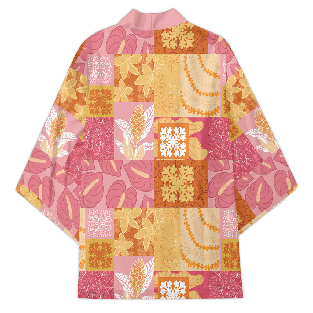 Aloha Hawaii Quilt Floral Patchwork Style Kimono