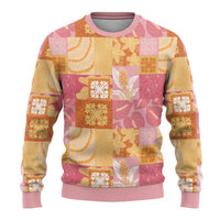 Aloha Hawaii Quilt Floral Patchwork Style Ugly Christmas Sweater