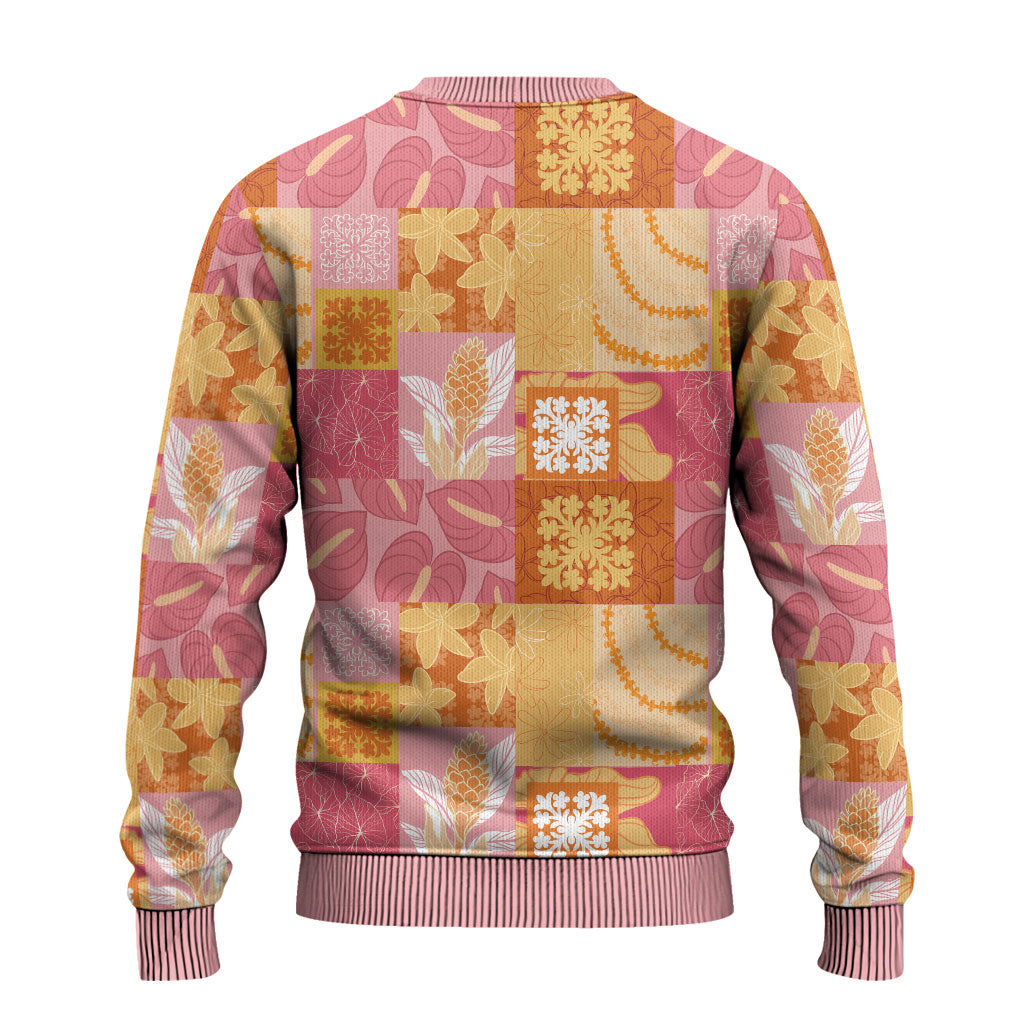 Aloha Hawaii Quilt Floral Patchwork Style Ugly Christmas Sweater