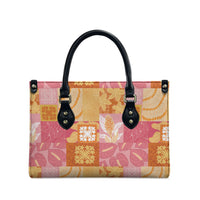 Aloha Hawaii Quilt Floral Patchwork Style Leather Bag