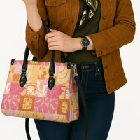 Aloha Hawaii Quilt Floral Patchwork Style Leather Bag