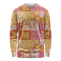 Aloha Hawaii Quilt Floral Patchwork Style Long Sleeve Shirt
