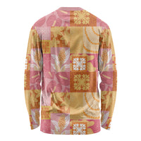 Aloha Hawaii Quilt Floral Patchwork Style Long Sleeve Shirt