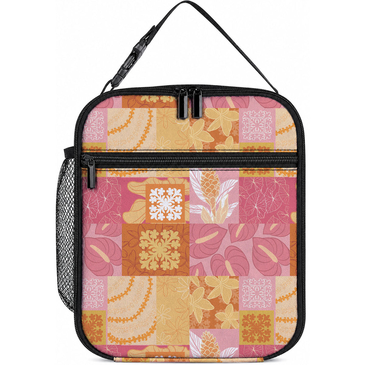 Aloha Hawaii Quilt Floral Patchwork Style Lunch Bag