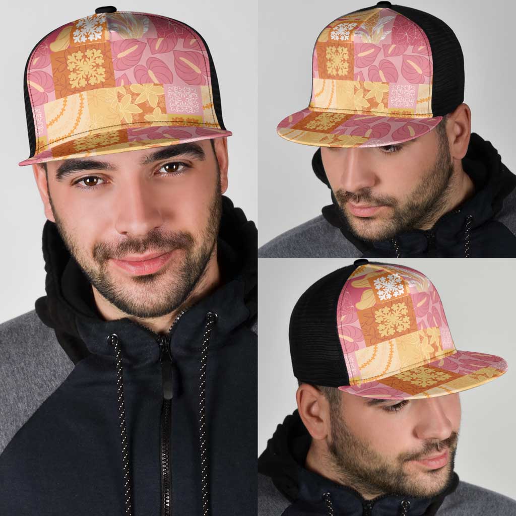 Aloha Hawaii Quilt Floral Patchwork Style Mesh Trucker Cap