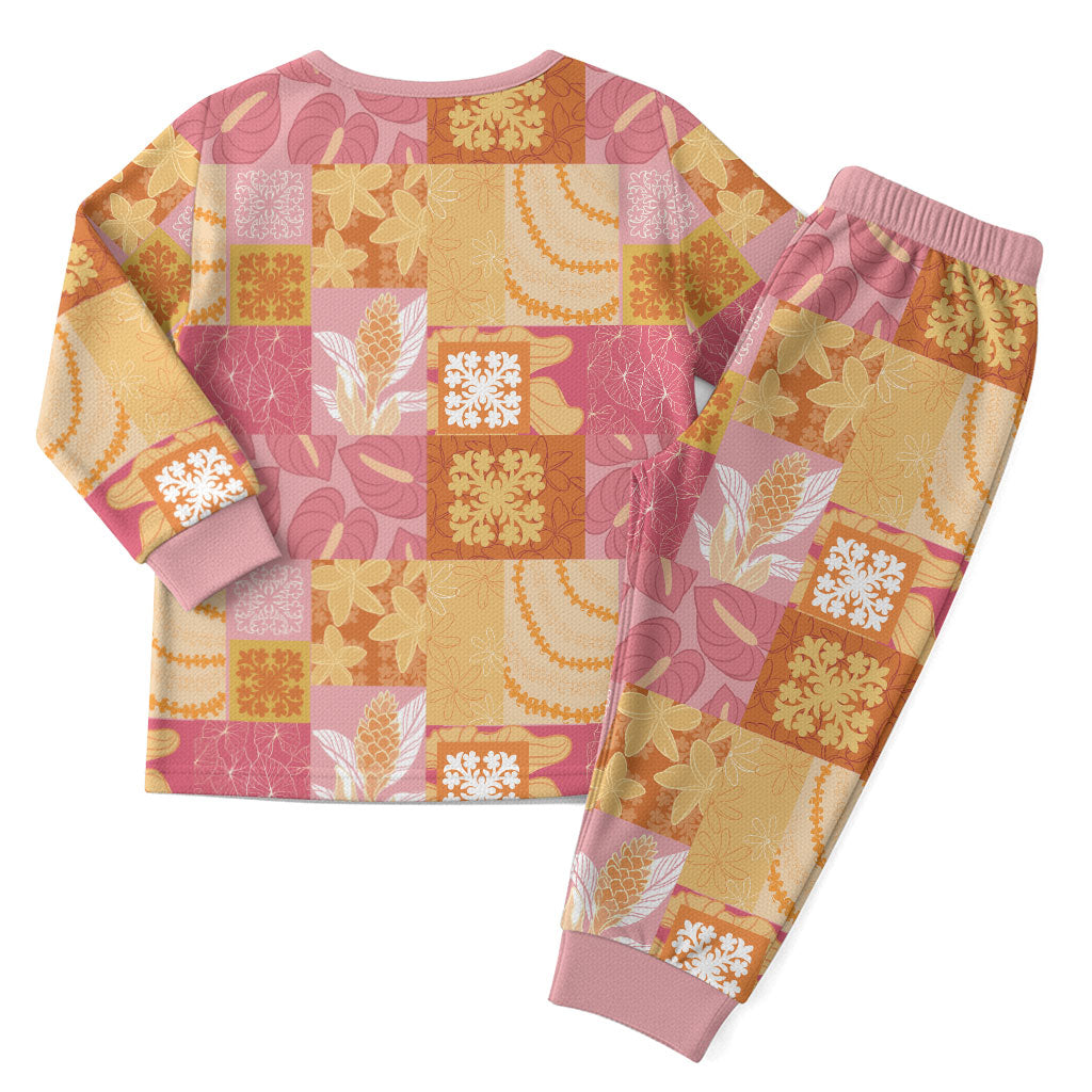 Aloha Hawaii Quilt Floral Patchwork Style Christmas Pajama Set