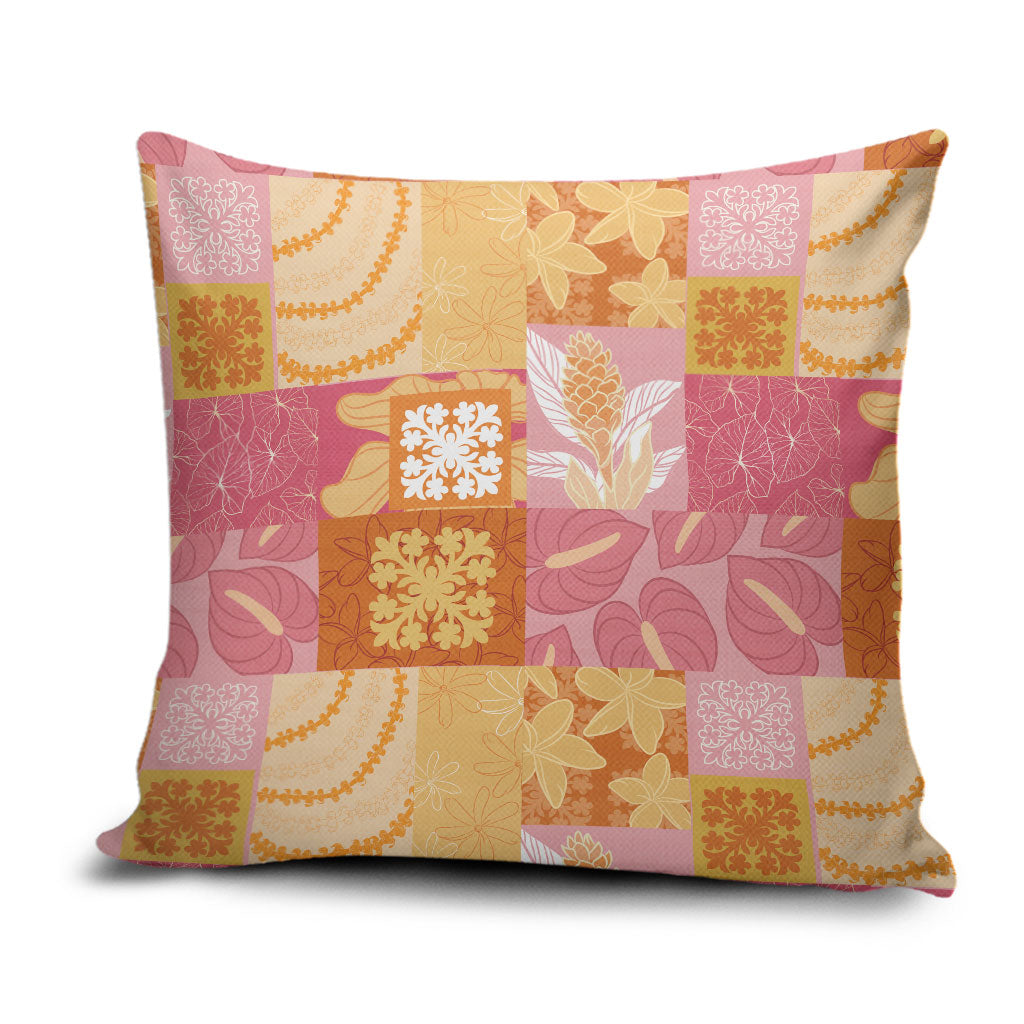 Aloha Hawaii Quilt Floral Patchwork Style Pillow Cover