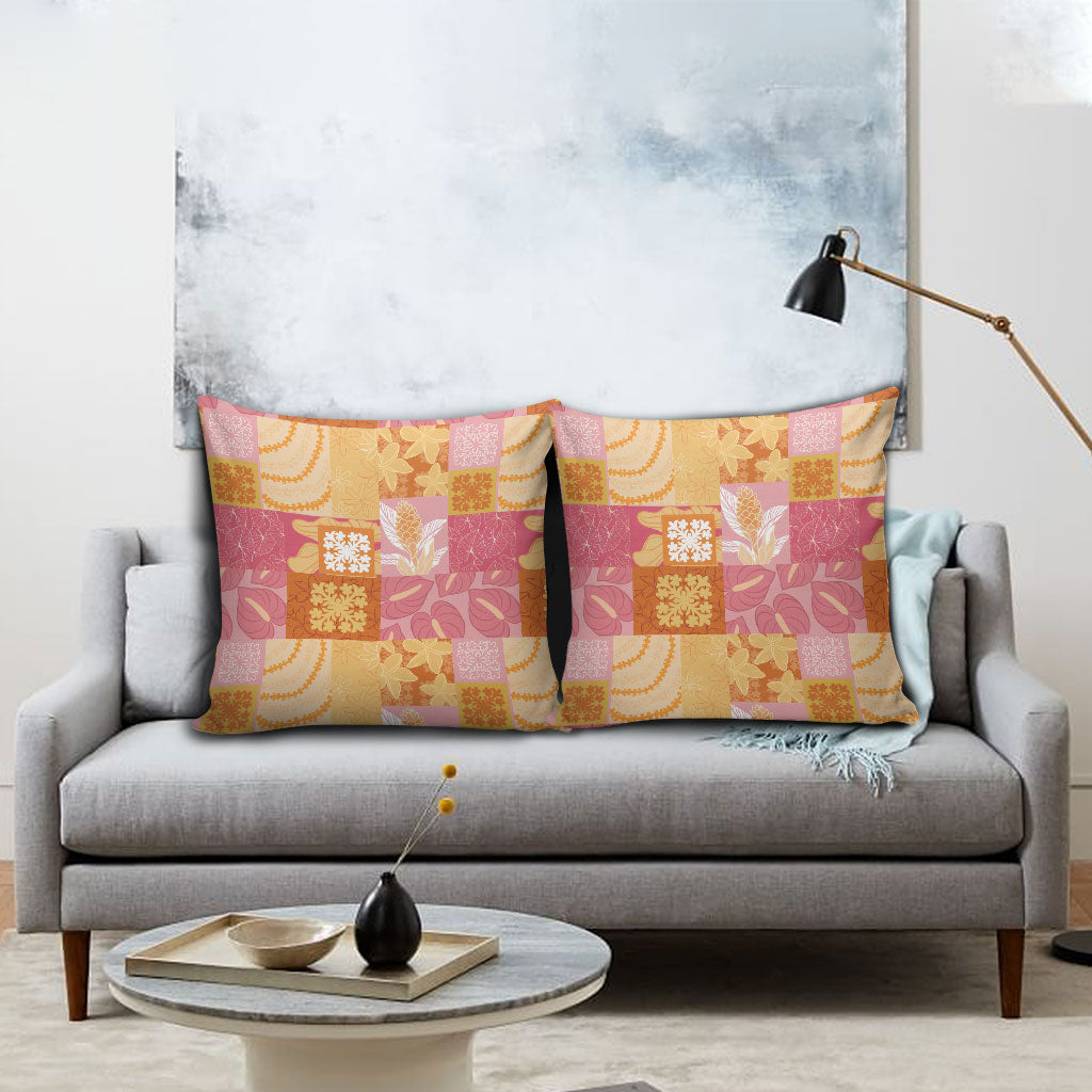 Aloha Hawaii Quilt Floral Patchwork Style Pillow Cover