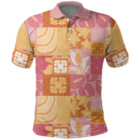 Aloha Hawaii Quilt Floral Patchwork Style Polo Shirt