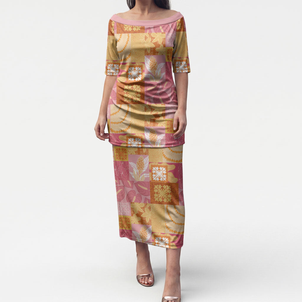 Aloha Hawaii Quilt Floral Patchwork Style Puletasi