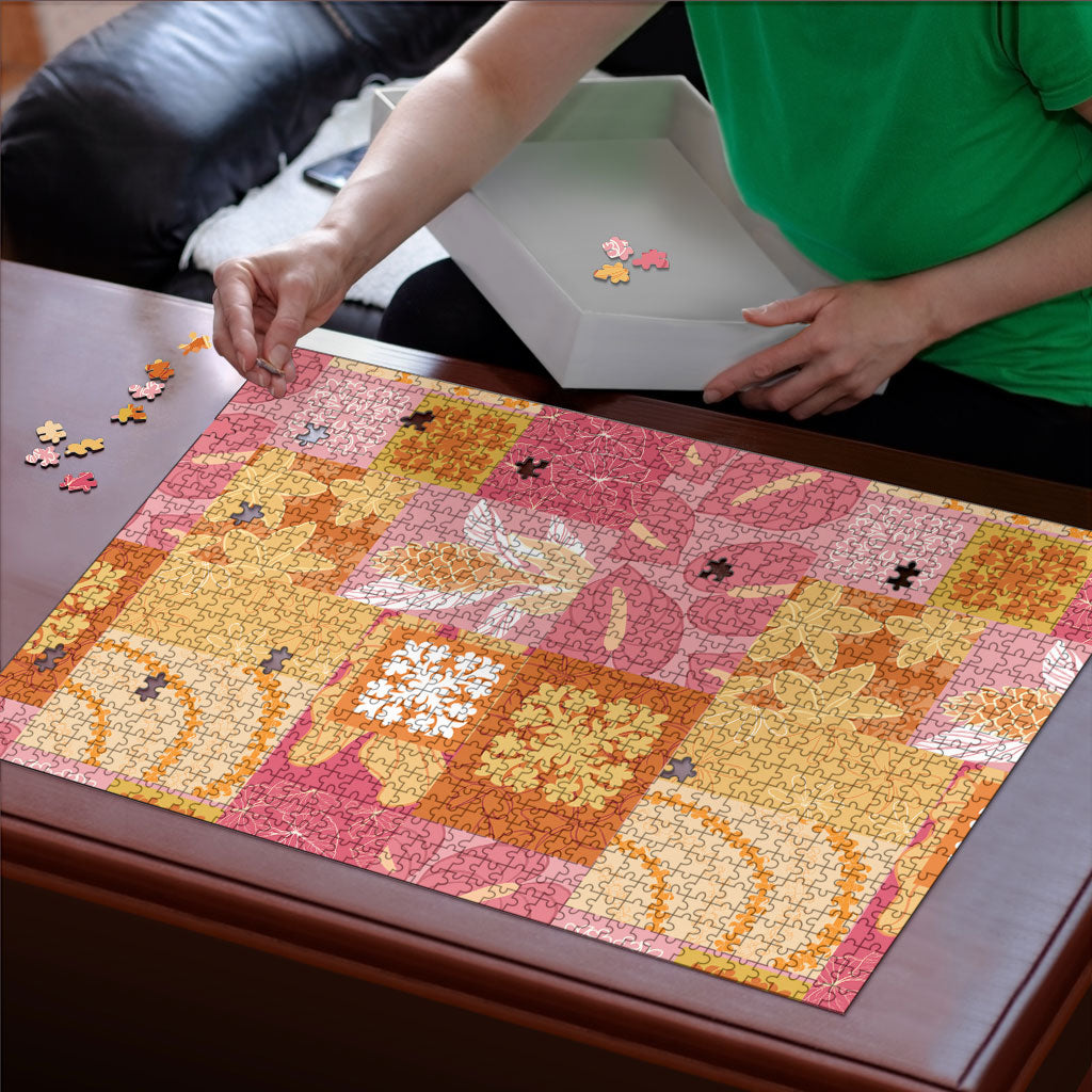Aloha Hawaii Quilt Floral Patchwork Style Puzzle