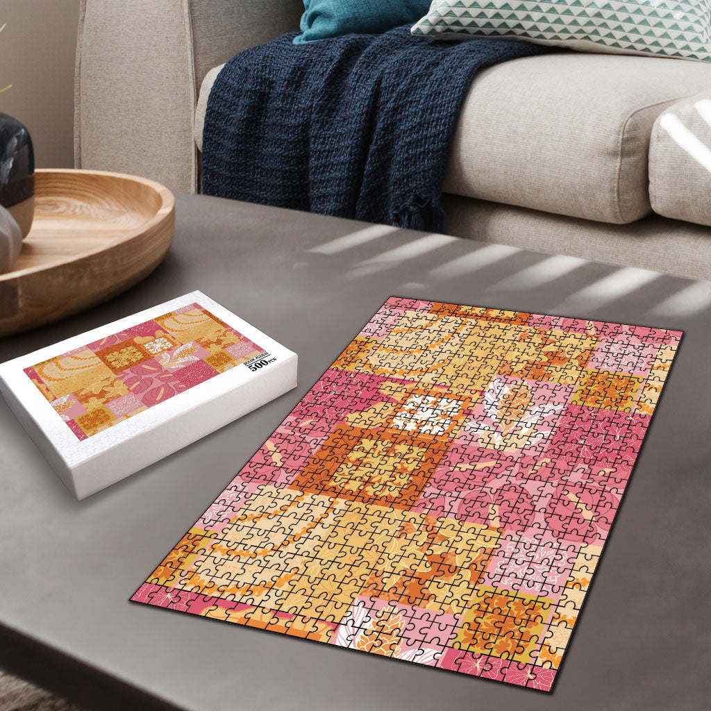 Aloha Hawaii Quilt Floral Patchwork Style Puzzle