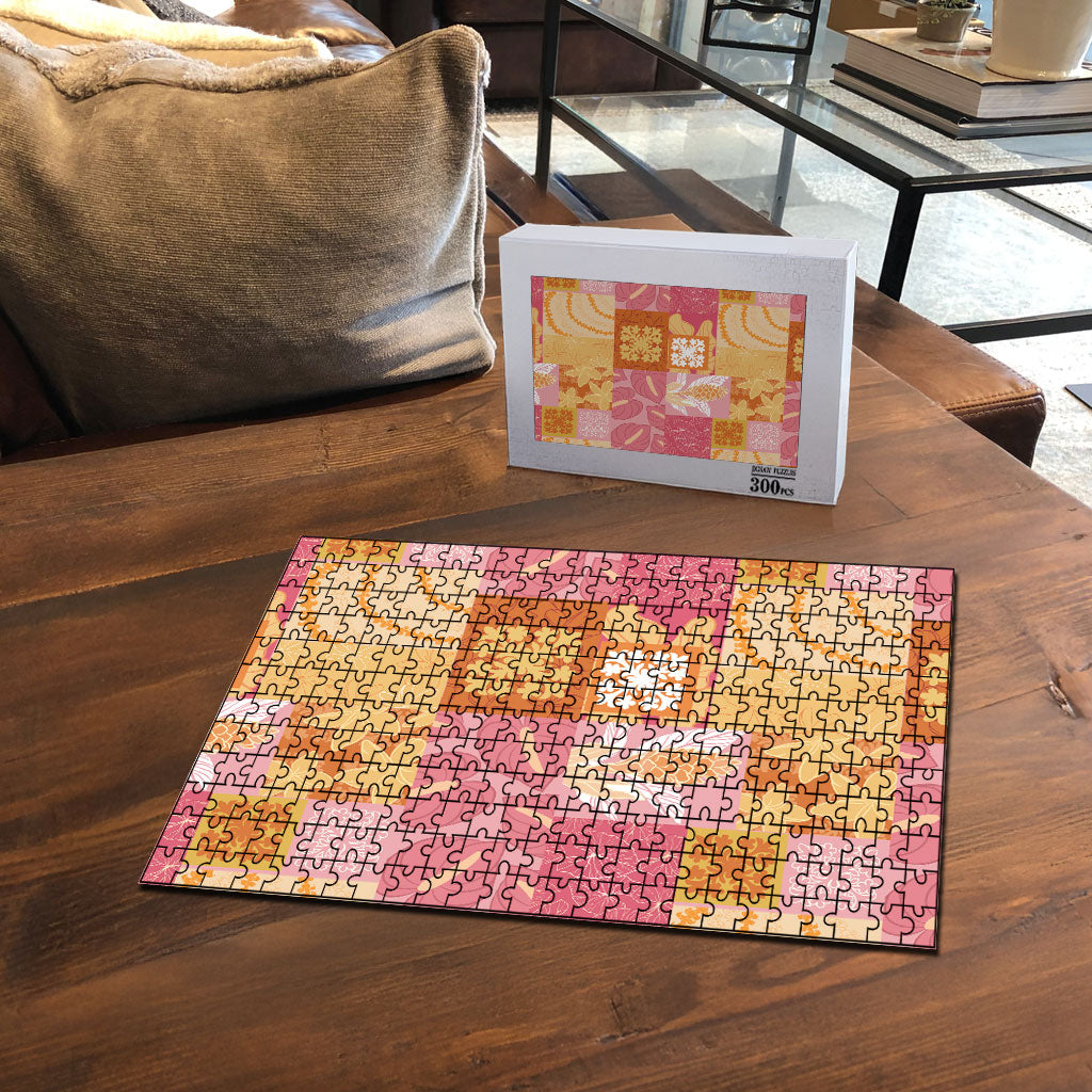 Aloha Hawaii Quilt Floral Patchwork Style Puzzle