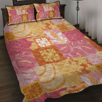 Aloha Hawaii Quilt Floral Patchwork Style Quilt Bed Set