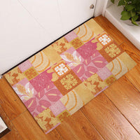Aloha Hawaii Quilt Floral Patchwork Style Rubber Doormat
