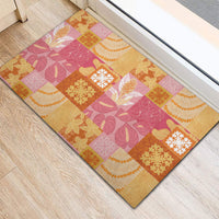 Aloha Hawaii Quilt Floral Patchwork Style Rubber Doormat