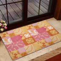 Aloha Hawaii Quilt Floral Patchwork Style Rubber Doormat