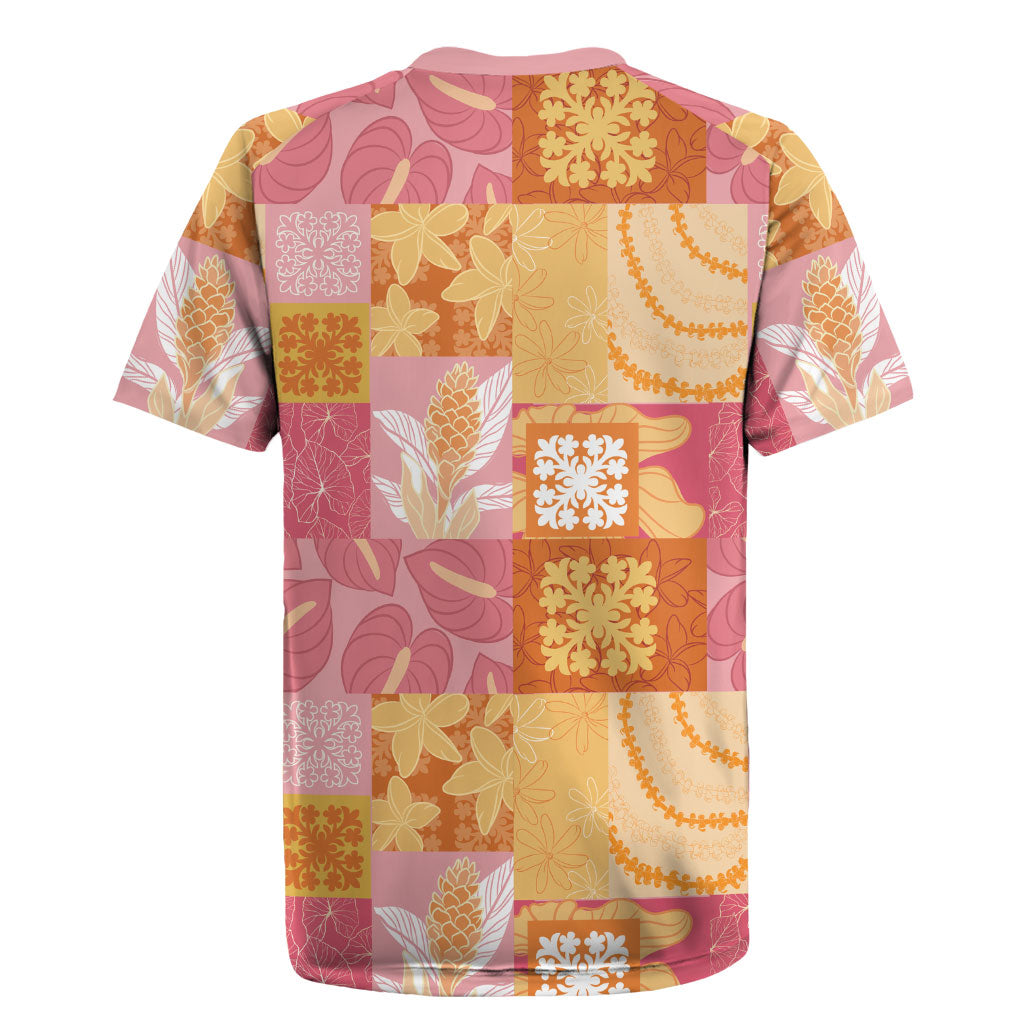 Aloha Hawaii Quilt Floral Patchwork Style Rugby Jersey