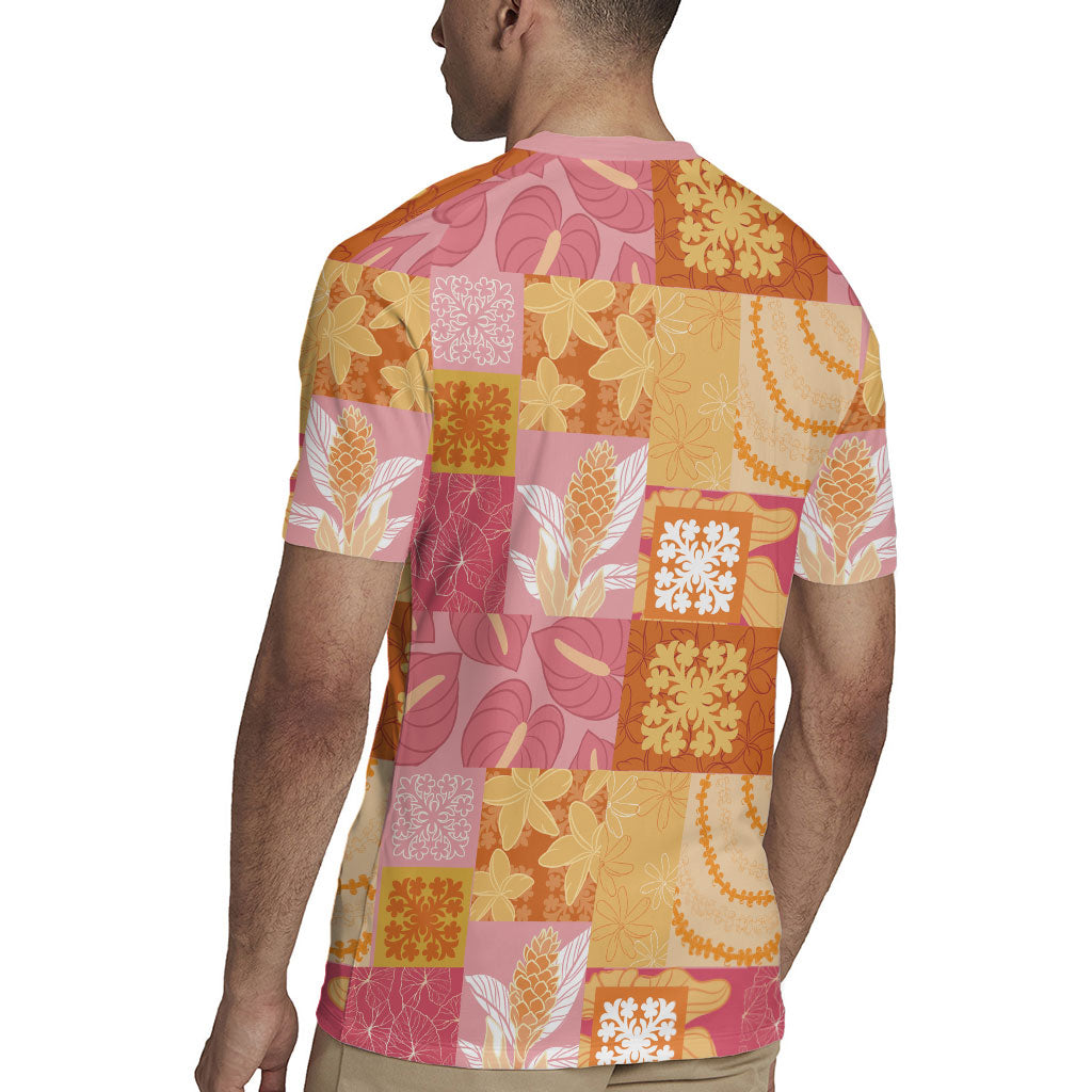 Aloha Hawaii Quilt Floral Patchwork Style Rugby Jersey