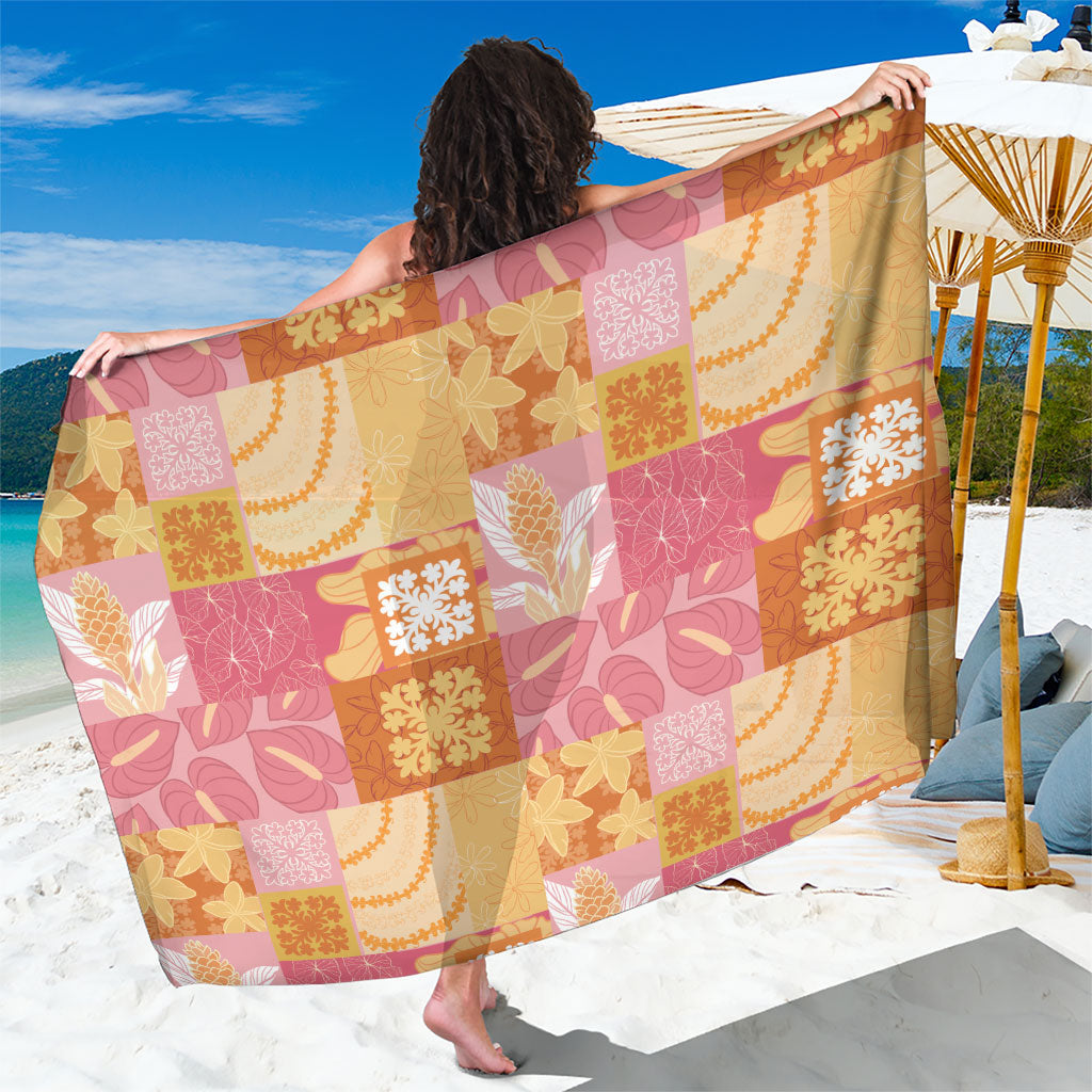 Aloha Hawaii Quilt Floral Patchwork Style Sarong