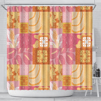 Aloha Hawaii Quilt Floral Patchwork Style Shower Curtain