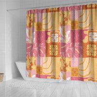 Aloha Hawaii Quilt Floral Patchwork Style Shower Curtain