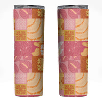 Aloha Hawaii Quilt Floral Patchwork Style Skinny Tumbler