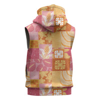 Aloha Hawaii Quilt Floral Patchwork Style Sleeveless Zip Hoodie