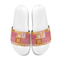 Aloha Hawaii Quilt Floral Patchwork Style Slide Sandals