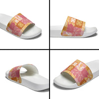 Aloha Hawaii Quilt Floral Patchwork Style Slide Sandals