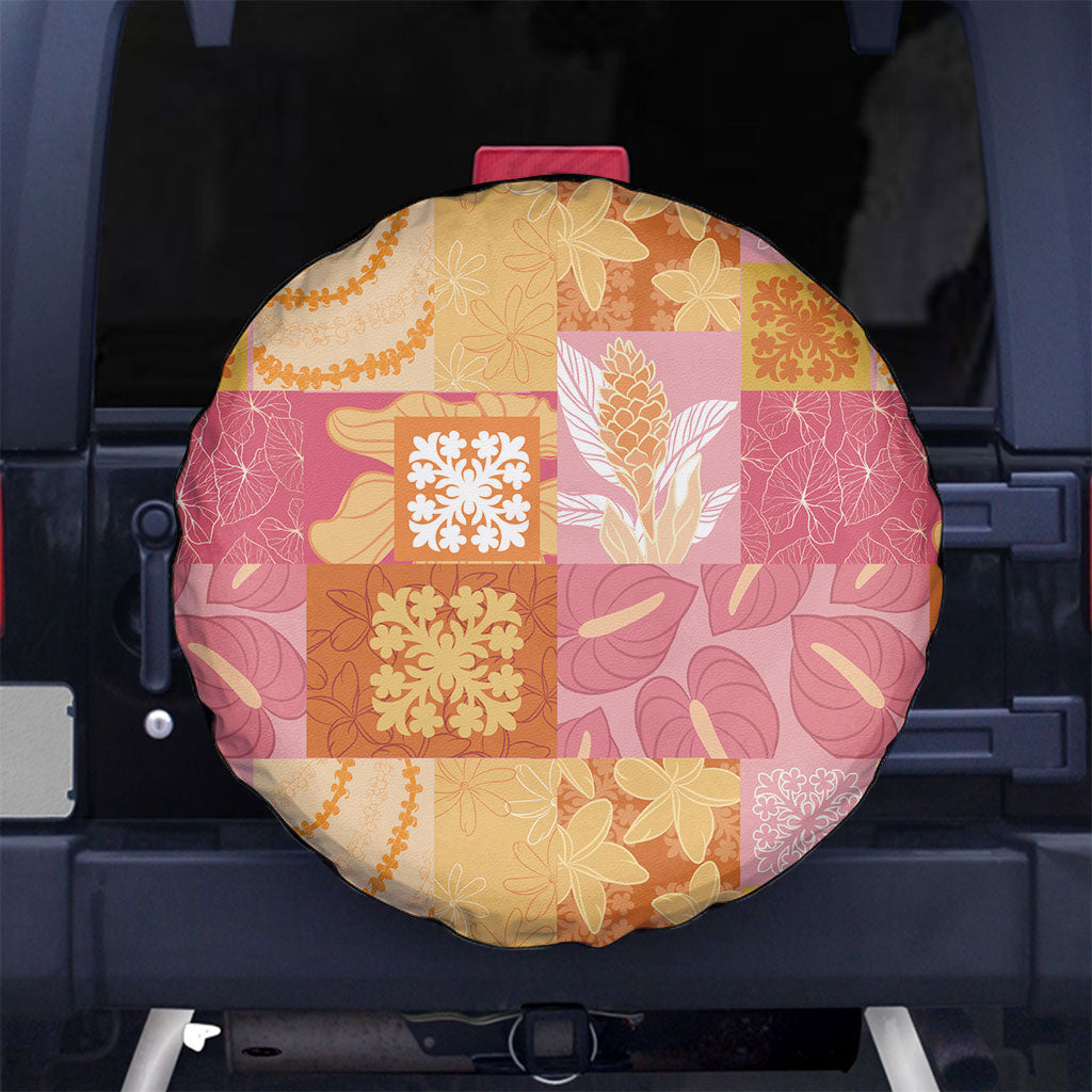 Aloha Hawaii Quilt Floral Patchwork Style Spare Tire Cover