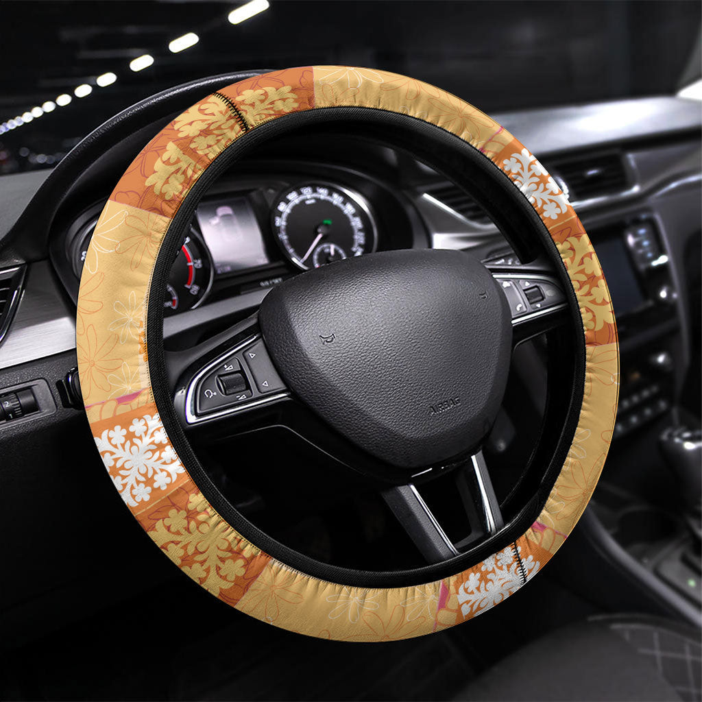 Aloha Hawaii Quilt Floral Patchwork Style Steering Wheel Cover
