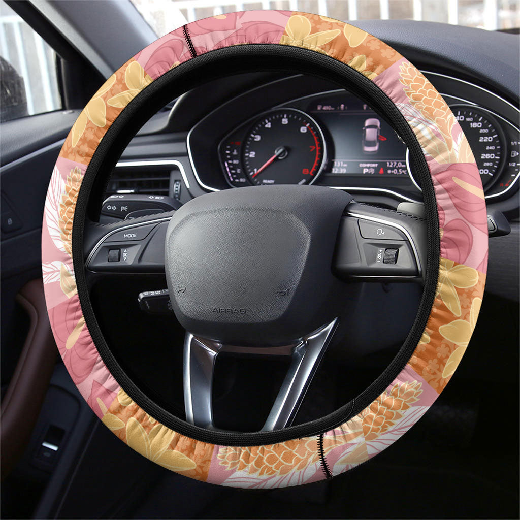 Aloha Hawaii Quilt Floral Patchwork Style Steering Wheel Cover