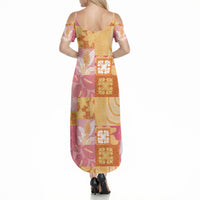 Aloha Hawaii Quilt Floral Patchwork Style Summer Maxi Dress