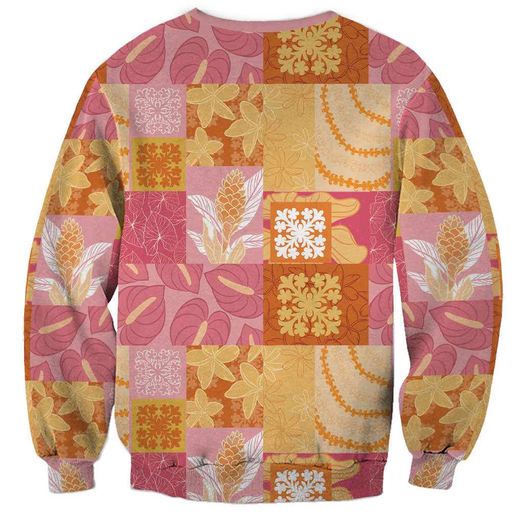 Aloha Hawaii Quilt Floral Patchwork Style Sweatshirt