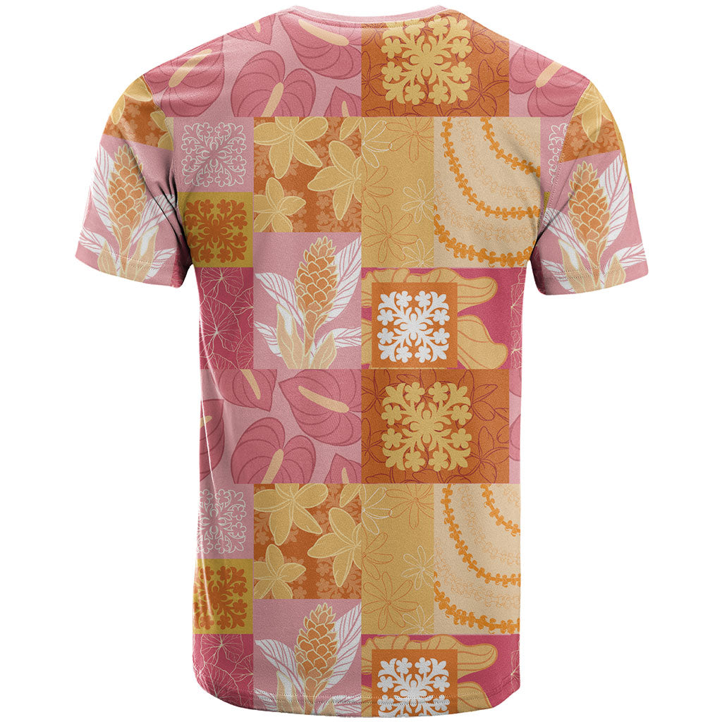 Aloha Hawaii Quilt Floral Patchwork Style T Shirt
