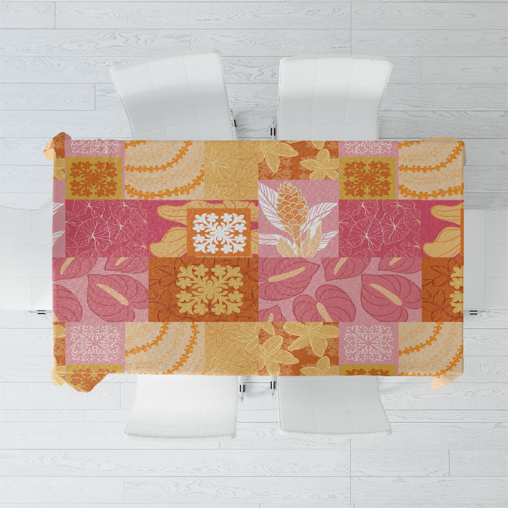 Aloha Hawaii Quilt Floral Patchwork Style Tablecloth