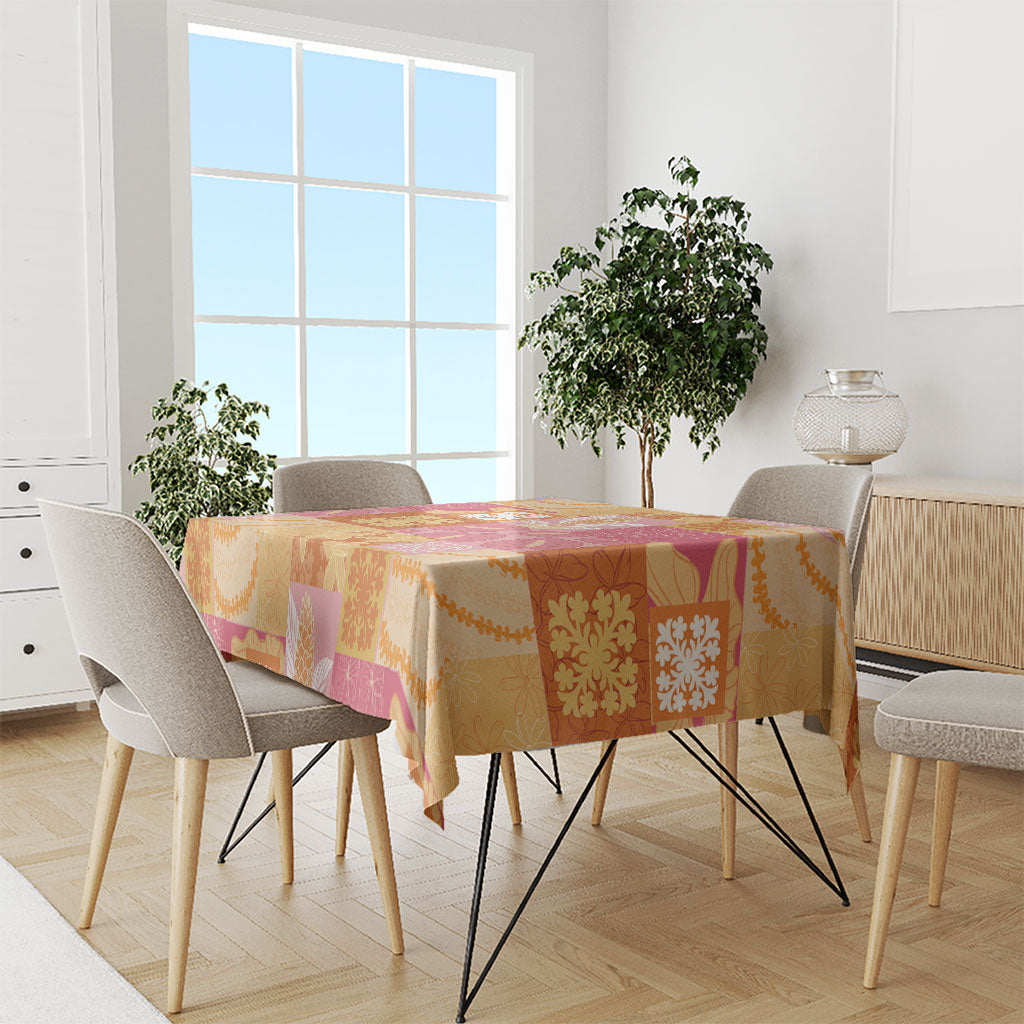 Aloha Hawaii Quilt Floral Patchwork Style Tablecloth