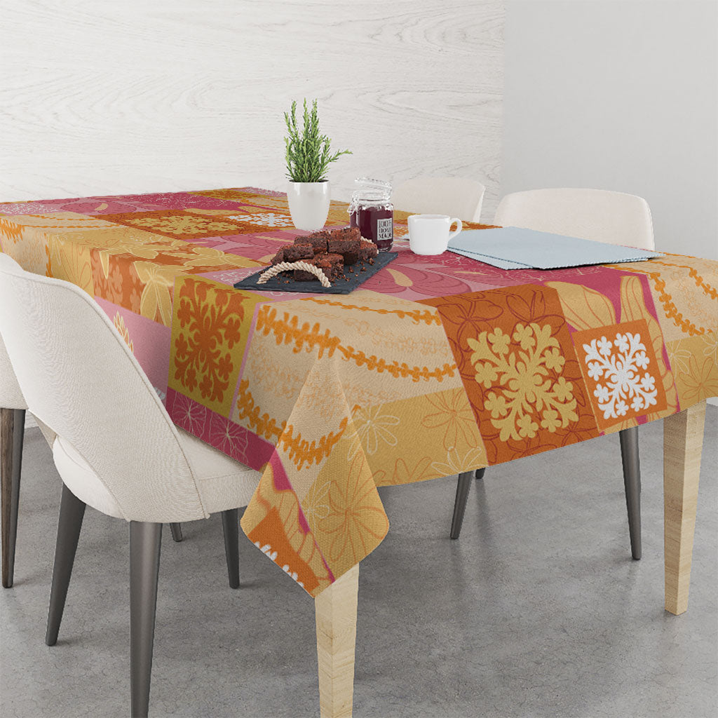 Aloha Hawaii Quilt Floral Patchwork Style Tablecloth