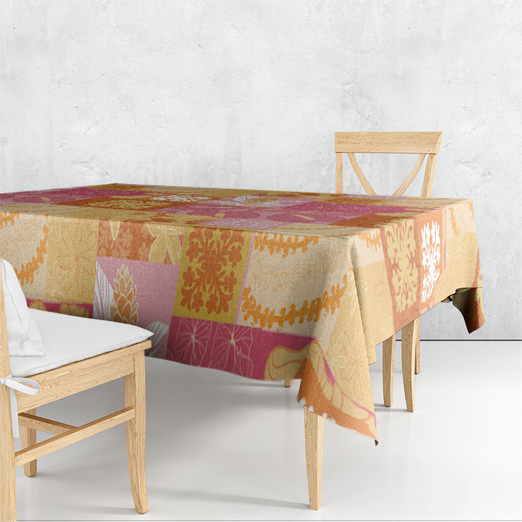 Aloha Hawaii Quilt Floral Patchwork Style Tablecloth