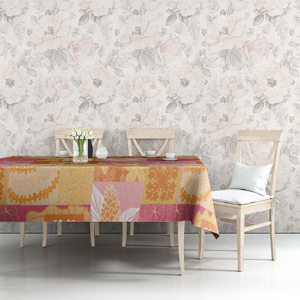 Aloha Hawaii Quilt Floral Patchwork Style Tablecloth